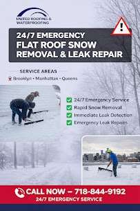 EMERGENCY FLAT ROOF SNOW CLEANING & LEAK REPAIR